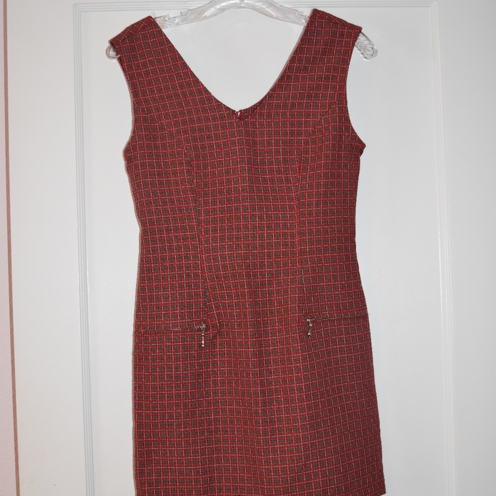 Plaid Mini Dress with Pockets